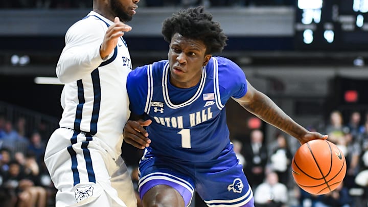 Jan 13, 2024; Indianapolis, Indiana, USA;  Seton Hall Pirates guard Kadary Richmond (1) dribbles the