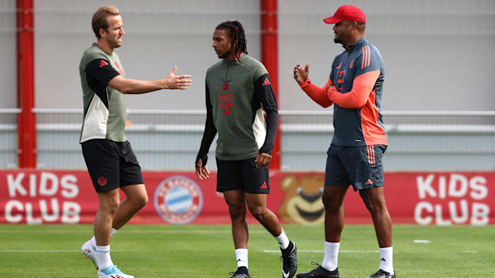 Harry Kane, Michael Olise und Vincent Kompany im Training