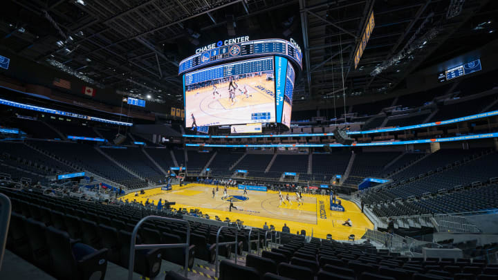 December 12, 2020; San Francisco, California, USA; General view of Chase Center during the first