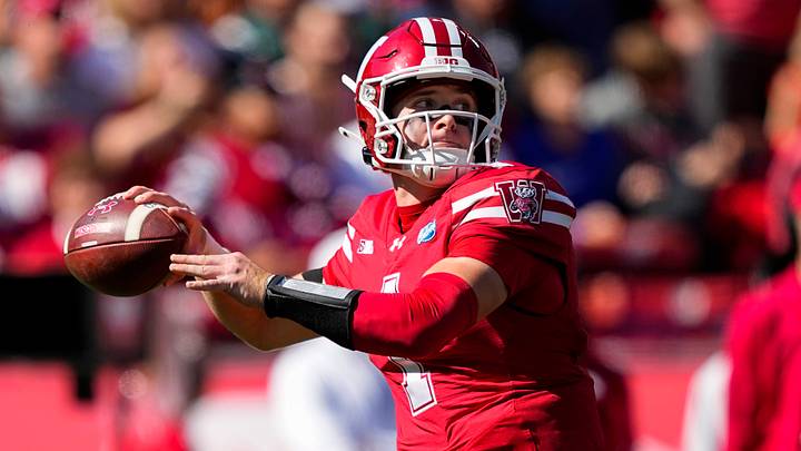 Wisconsin Badgers quarterback Colton Joseph. Wisconsin Badgers quarterback Colton Joseph.
