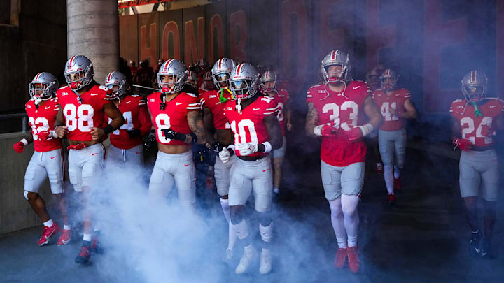 Ohio State players take the field before a recent game.