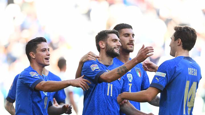 L'esultanza degli Azzurri contro il Belgio