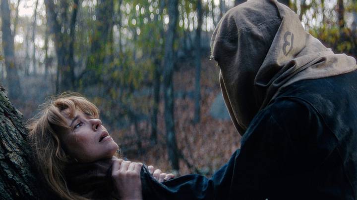 Linda Cardellini as Pam Voorhees, Zachary Branch as Adult Jason Voorhees in Crystal Lake Linda Cardellini as Pam Voorhees, Zachary Branch as Adult Jason Voorhees in Crystal Lake