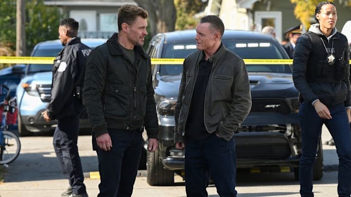 CHICAGO P.D. -- "Zoe" Episode 12010 -- Pictured: (l-r) Patrick John Flueger as Officer Adam Ruzek, Jason Beghe as Sgt. Hank Voight -- (Photo by: Lori Allen/NBC)
