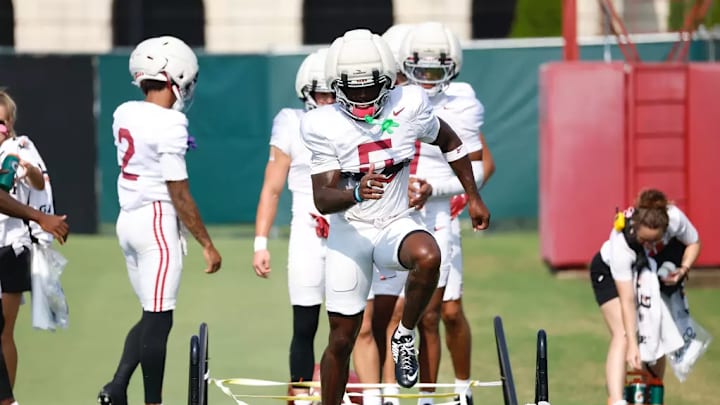 Germie Bernard (5) during practice. Germie Bernard (5) during practice.