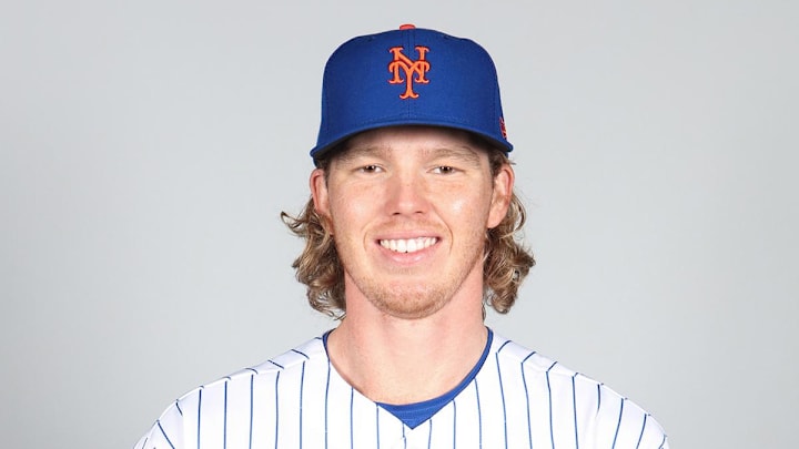 Mar 1, 2021; Port St. Lucie, FL, USA; New York Mets Sam McWilliams #52 poses during media day at