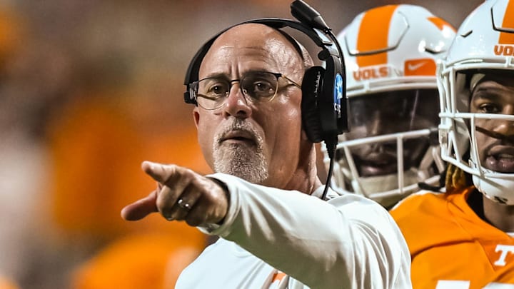 Sep 17, 2022; Knoxville, Tennessee, USA; Tennessee Volunteers secondary coach Willie Martinez coaches during the first half against the Akron Zips at Neyland Stadium. Mandatory Credit: Bryan Lynn-Imagn Images