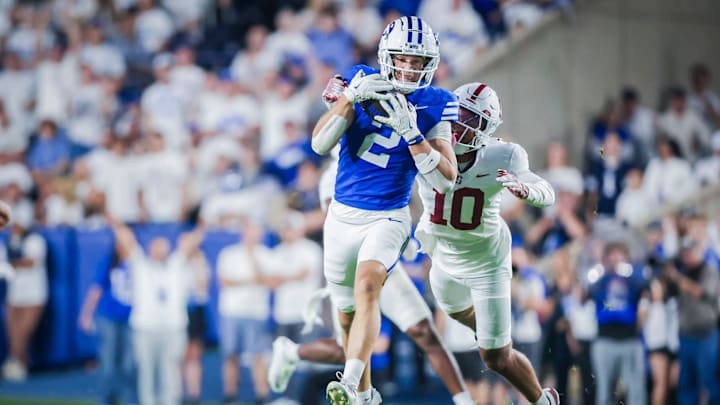 BYU wide receiver Chase Roberts against Stanford