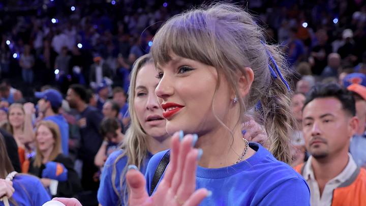 Taylor Swift on the court after game four of the 2026 NBA Finals between the New York Knicks and San Antonio Spurs. Taylor Swift on the court after game four of the 2026 NBA Finals between the New York Knicks and San Antonio Spurs.