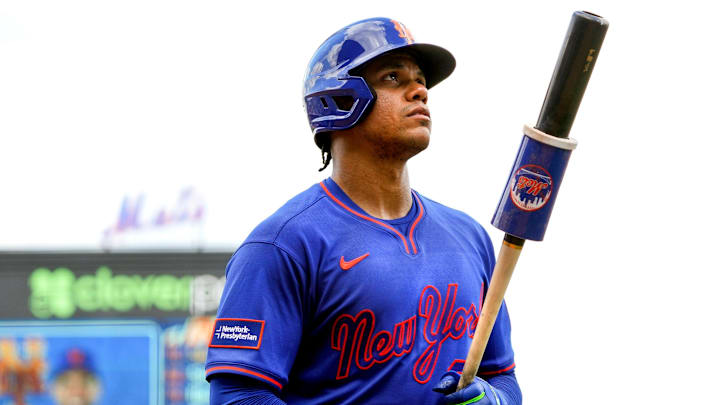 Soto during the spring training home opener against the Miami Marlins on Feb. 21, 2026, at Clover Park in Port St. Lucie. Soto during the spring training home opener against the Miami Marlins on Feb. 21, 2026, at Clover Park in Port St. Lucie.