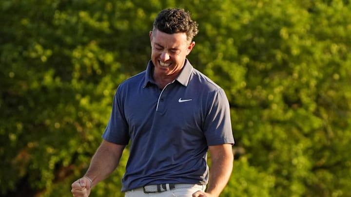 Rory McIlroy celebrates his Masters victory.