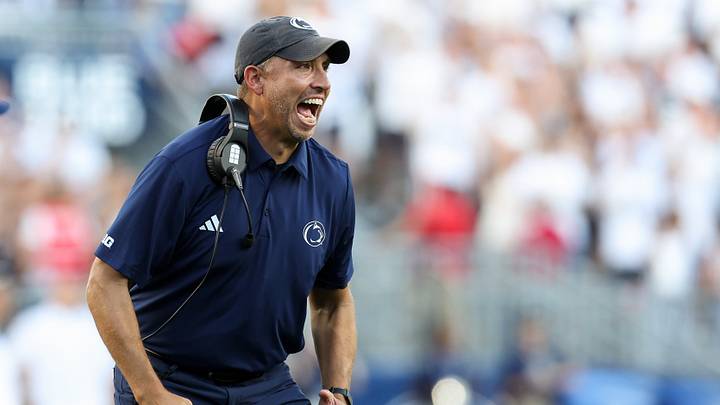 Penn State Nittany Lions coach Matt Campbell reacts from the sideline vs. the Marshall Thundering Herd at Beaver Stadium. Penn State Nittany Lions coach Matt Campbell reacts from the sideline vs. the Marshall Thundering Herd at Beaver Stadium.