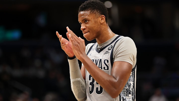 Jan 31, 2025; Washington, District of Columbia, USA; Georgetown Hoyas forward Thomas Sorber (35) celebrates during the second half against the Butler Bulldogs at Capital One Arena. Mandatory Credit: Daniel Kucin Jr.-Imagn Images