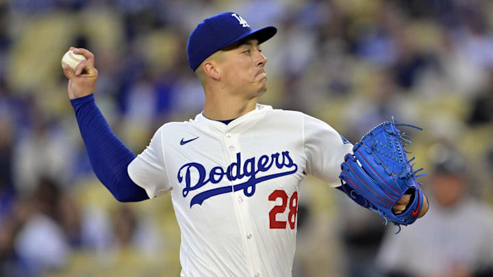 Apr 16, 2025; Los Angeles, California, USA; Los Angeles Dodgers pitcher Bobby Miller (28) pitches in the first inning against the Colorado Rockies at Dodger Stadium. Mandatory Credit: Jayne Kamin-Oncea-Imagn Images Apr 16, 2025; Los Angeles, California, USA; Los Angeles Dodgers pitcher Bobby Miller (28) pitches in the first inning against the Colorado Rockies at Dodger Stadium. Mandatory Credit: Jayne Kamin-Oncea-Imagn Images