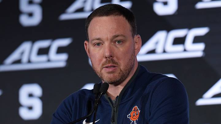 Oct 7, 2026; Charlotte, NC, USA; Syracuse Orange head coach Gerry McNamara answers questions from the media during the ACC Tip-Off in Charlotte, NC. Mandatory Credit: Jim Dedmon-Imagn Images Oct 7, 2026; Charlotte, NC, USA; Syracuse Orange head coach Gerry McNamara answers questions from the media during the ACC Tip-Off in Charlotte, NC. Mandatory Credit: Jim Dedmon-Imagn Images