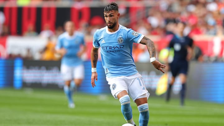 Jul 17, 2022; Harrison, New Jersey, USA; New York City FC midfielder Valentin Castellanos (11)