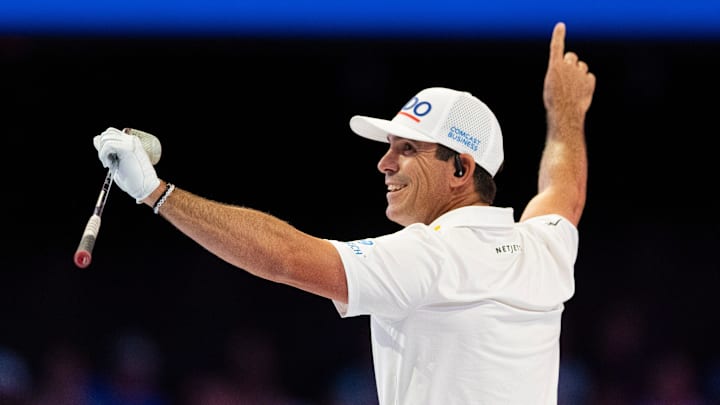 Billy Horschel of Atlanta Drive GC during a match against The Bay Golf Club at SoFi Center on January 6, 2026