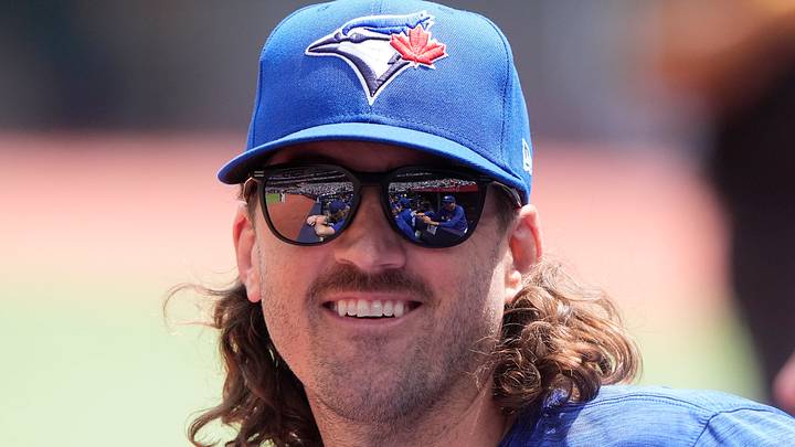 Jul 19, 2026; Toronto, Ontario, CAN; Toronto Blue Jays pitcher Kevin Gausman (34) in the dug out during the second inning against the Chicago White Sox at Rogers Centre. Mandatory Credit: John E. Sokolowski-Imagn Images Jul 19, 2026; Toronto, Ontario, CAN; Toronto Blue Jays pitcher Kevin Gausman (34) in the dug out during the second inning against the Chicago White Sox at Rogers Centre. Mandatory Credit: John E. Sokolowski-Imagn Images