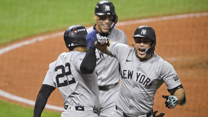 Stanton has hit four home runs this postseason for the Yankees