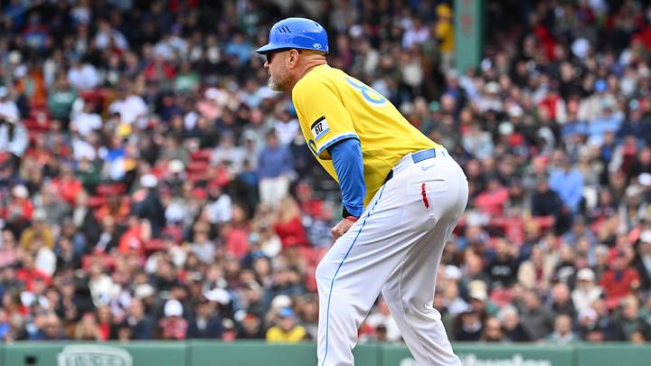 May 2, 2026; Boston, Massachusetts, USA; Boston Red Sox interim third base coach Chad Epperson (81) looks on during the third inning against the Houston Astros at Fenway Park. Mandatory Credit: Eric Canha-Imagn Images