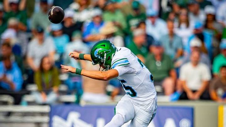Tulane K Cooper Helmke on the kickoff Tulane K Cooper Helmke on the kickoff