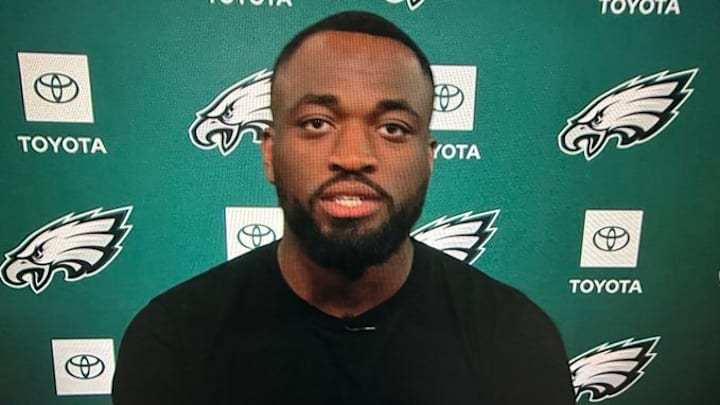 Eagles edge rusher Josh Uche. Eagles edge rusher Josh Uche.