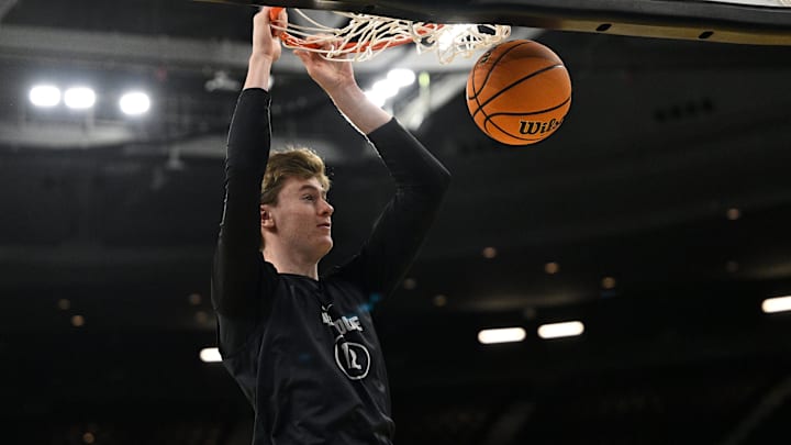 Purdue Boilermakers center Daniel Jacobsen (12) practices 