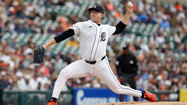 Apr 12, 2026; Detroit, Michigan, USA; Detroit Tigers pitcher Tarik Skubal (29) pitches in the first inning against the Miami Marlins at Comerica Park. Apr 12, 2026; Detroit, Michigan, USA; Detroit Tigers pitcher Tarik Skubal (29) pitches in the first inning against the Miami Marlins at Comerica Park.