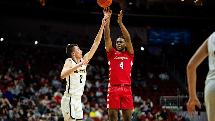 Davenport Assumption's Navon Shabazz and Waverly-Shell Rock's Noah Frazell are two of the top Class 3A basketball players this year.