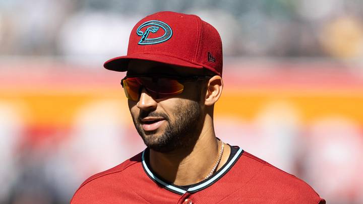 Apr 1, 2026; Phoenix, Arizona, USA; Arizona Diamondbacks outfielder Jordan Lawlar against the Detroit Tigers at Chase Field. Mandatory Credit: Mark J. Rebilas-Imagn Images