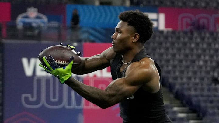 Mar 2, 2024; Indianapolis, IN, USA; Pittsburgh wide receiver Bub Means (WO18) during the 2024 NFL Mar 2, 2024; Indianapolis, IN, USA; Pittsburgh wide receiver Bub Means (WO18) during the 2024 NFL
