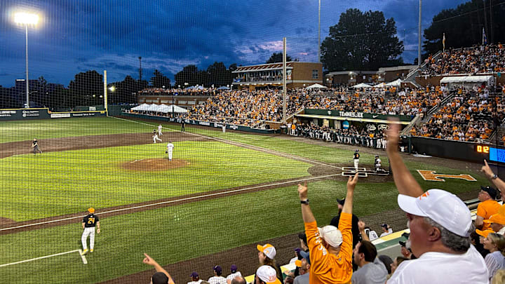 Tennessee and Evansville in the Knoxville Super Regional of the NCAA baseball tournament on Sunday, June 9, 2024 in Knoxville, Tenn.