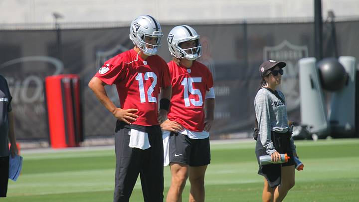 Las Vegas Raiders Aidan O'Connell, and Gardner Minshew from Mandatory Mini-Camp 2024 Las Vegas Raiders Aidan O'Connell, and Gardner Minshew from Mandatory Mini-Camp 2024