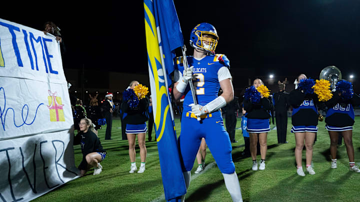 DCA's Carson Sneed (2) leads his team before their Division II-A playoff game against Tipton-Rosemark Academy at Donelson Christian Academy in Nashville, Tenn., Friday, Nov. 8, 2024. DCA's Carson Sneed (2) leads his team before their Division II-A playoff game against Tipton-Rosemark Academy at Donelson Christian Academy in Nashville, Tenn., Friday, Nov. 8, 2024.