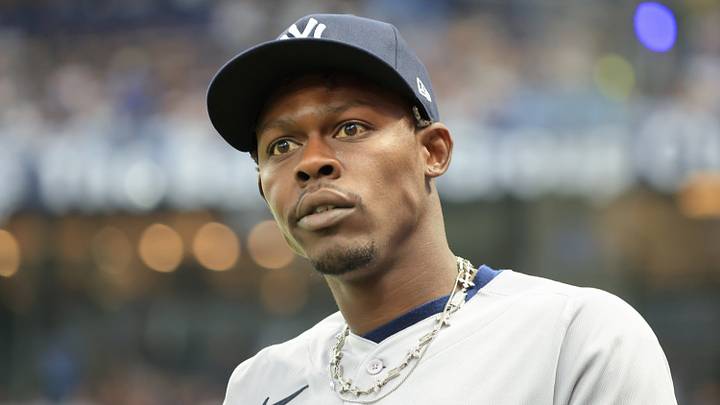 Oct 3, 2026; St. Petersburg, Florida, USA; New York Yankees second baseman Jazz Chisholm Jr. (13) looks on before the start of game one of the ALDS for the 2026 MLB Playoffs against the Tampa Bay Rays at Tropicana Field. Mandatory Credit: Kim Klement Neitzel-Imagn Images Oct 3, 2026; St. Petersburg, Florida, USA; New York Yankees second baseman Jazz Chisholm Jr. (13) looks on before the start of game one of the ALDS for the 2026 MLB Playoffs against the Tampa Bay Rays at Tropicana Field. Mandatory Credit: Kim Klement Neitzel-Imagn Images
