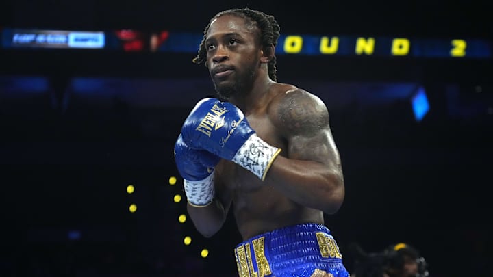 Keyshawn Davis during his WBO Intercontinental Lightweight bout against Jose Pedraza at Michelob ULTRA Arena in Las Vegas. 