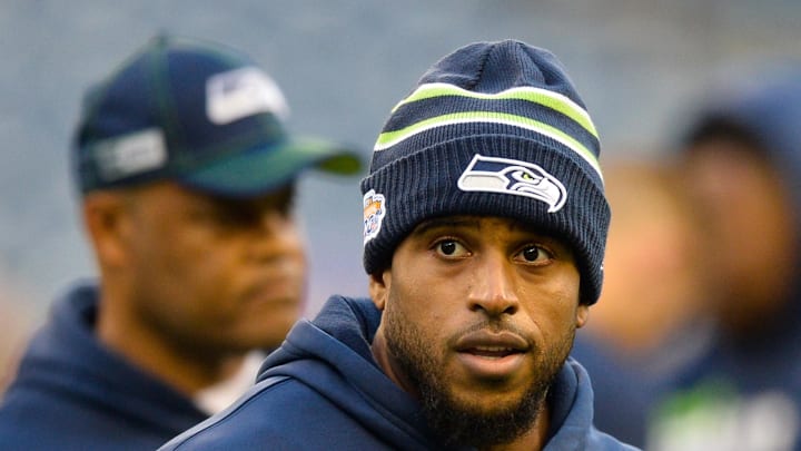 Seattle Seahawks middle linebacker Bobby Wagner looks on Seattle Seahawks middle linebacker Bobby Wagner looks on
