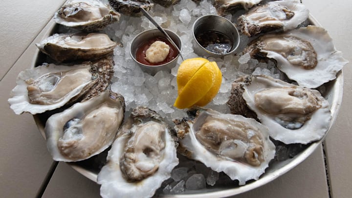 A platter of raw oysters at the Atlas Oyster House in Pensacola on Thursday, Feb. 15, 2024.