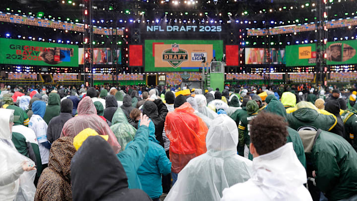 Fans gatherh neat the Darft Theater during the second day of the NFL Draft presented by Bud Light at Friday, April 25, 2025, outside of Lambeau Field in Green Bay, Wisconsin.
Wm. Glasheen USA TODAY NETWORK-Wisconsin