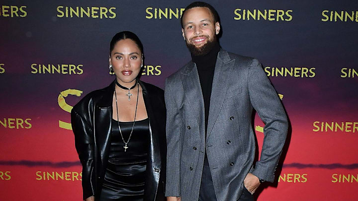 Ayesha Curry and Stephen Curry attend a special screening of Sinners at the Grand Lake Theatre