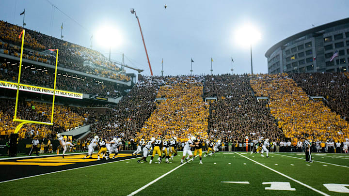Penn State's Jordan Stout (98) punts the ball during a NCAA Big Ten Conference football game against Iowa, Saturday, Oct. 9, 2021, at Kinnick Stadium in Iowa City, Iowa. Iowa beat Penn State, 23-20.

211009 Penn St Iowa Fb 074 Jpg