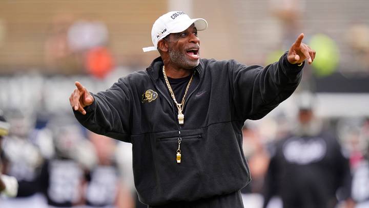 Oct 11, 2025; Boulder, Colorado, USA; Colorado Buffaloes head coach Deion Sanders before the game against the Iowa State Cyclones at Folsom Field. Mandatory Credit: Ron Chenoy-Imagn Images Oct 11, 2025; Boulder, Colorado, USA; Colorado Buffaloes head coach Deion Sanders before the game against the Iowa State Cyclones at Folsom Field. Mandatory Credit: Ron Chenoy-Imagn Images