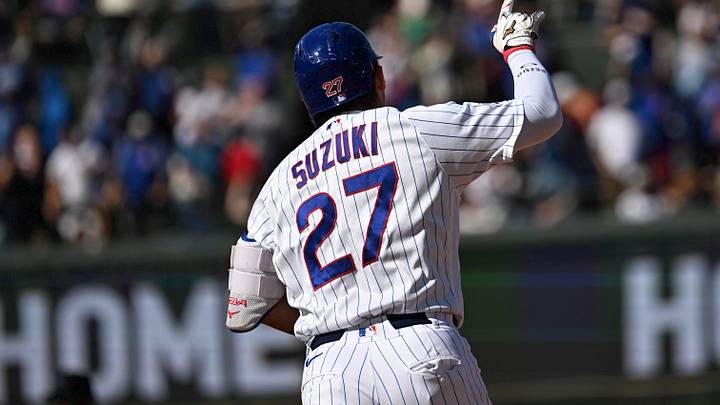 Sep 24, 2026; Chicago, Illinois, USA;  Chicago Cubs right fielder Seiya Suzuki (27)