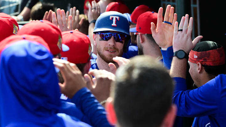 Texas Rangers catcher Danny Jansen. Texas Rangers catcher Danny Jansen.