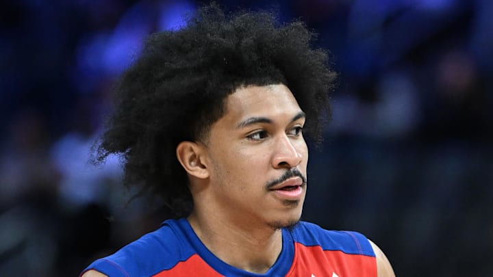 Apr 5, 2025; Detroit, Michigan, USA; Detroit Pistons guard Ron Harper Jr. (13) before their game against the Memphis Grizzlies at Little Caesars Arena. Mandatory Credit: Lon Horwedel-Imagn Images Apr 5, 2025; Detroit, Michigan, USA; Detroit Pistons guard Ron Harper Jr. (13) before their game against the Memphis Grizzlies at Little Caesars Arena. Mandatory Credit: Lon Horwedel-Imagn Images
