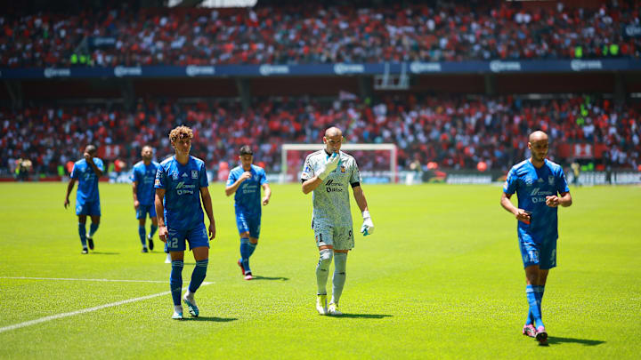 Jugadores de Tigres luego de su dolorosa derrota ante Toluca. Jugadores de Tigres luego de su dolorosa derrota ante Toluca.