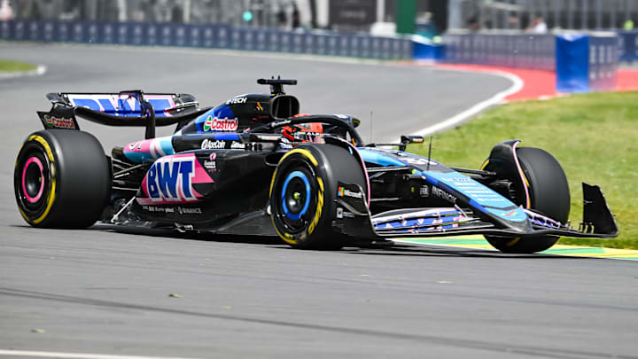 Jun 8, 2024; Montreal, Quebec, CAN; BWT Alpine driver Esteban Ocon (FRA) races during FP3 practice session of the Canadian Grand Prix at Circuit Gilles Villeneuve. Mandatory Credit: David Kirouac-USA TODAY Sports Jun 8, 2024; Montreal, Quebec, CAN; BWT Alpine driver Esteban Ocon (FRA) races during FP3 practice session of the Canadian Grand Prix at Circuit Gilles Villeneuve. Mandatory Credit: David Kirouac-USA TODAY Sports