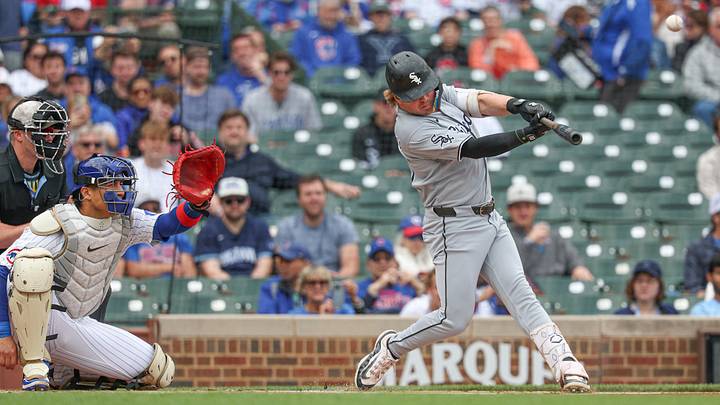 May 17, 2025; Chicago, Illinois, USA; Chicago White Sox shortstop Chase Meidroth (10) hits a solo home run against the Chicago Cubs during the first inning at Wrigley Field. Mandatory Credit: Kamil Krzaczynski-Imagn Images May 17, 2025; Chicago, Illinois, USA; Chicago White Sox shortstop Chase Meidroth (10) hits a solo home run against the Chicago Cubs during the first inning at Wrigley Field. Mandatory Credit: Kamil Krzaczynski-Imagn Images