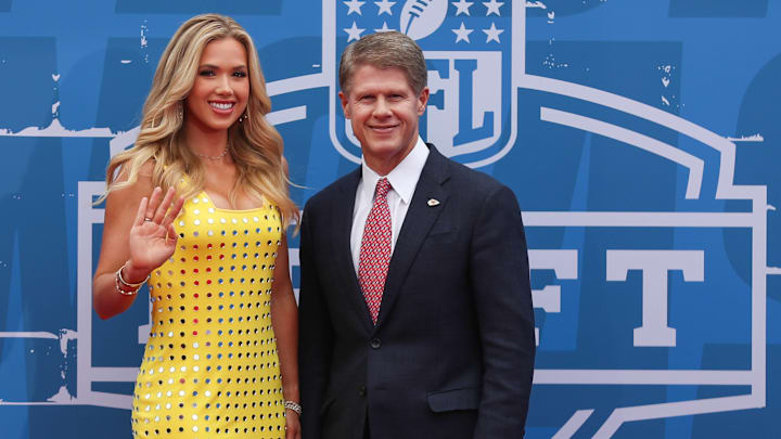 Kansas City Chiefs owner Clark Hunt and daughter Gracie on the NFL Draft red carpet. 