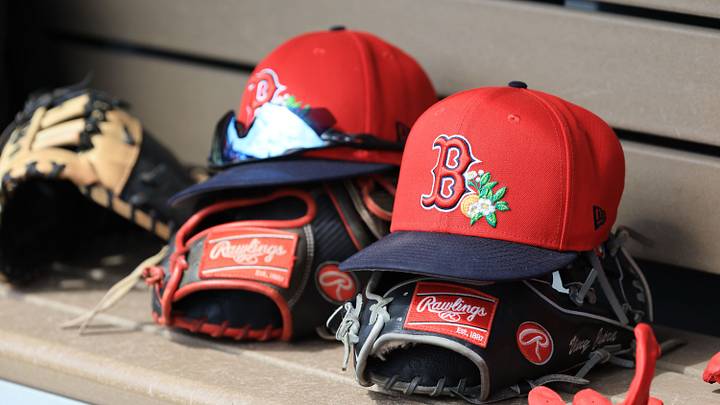 Mar 2, 2026; Dunedin, Florida, USA; A detail view of Boston Red Sox hats and gloves during the first inning against the Boston Red Sox at TD Ballpark. Mandatory Credit: Kim Klement Neitzel-Imagn Images Mar 2, 2026; Dunedin, Florida, USA; A detail view of Boston Red Sox hats and gloves during the first inning against the Boston Red Sox at TD Ballpark. Mandatory Credit: Kim Klement Neitzel-Imagn Images